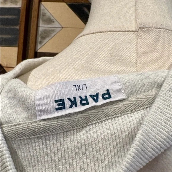 PARKE Inside Out Varsity Fleece Mockneck White / Light Grey size L/XL - Picture 7 of 10